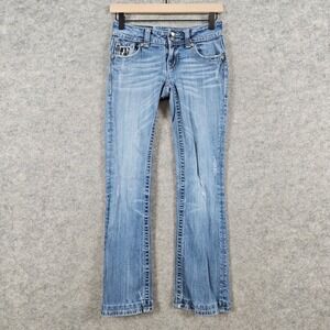 Miss Me Jeans Women's Size 25 Boot Cut Embellished Sequins Denim JP5146B5 FLAWS